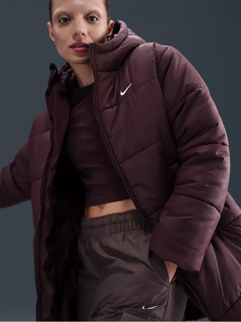 NWT Nike Women's Classic Therma FIT Loose Hooded Puffer Parka